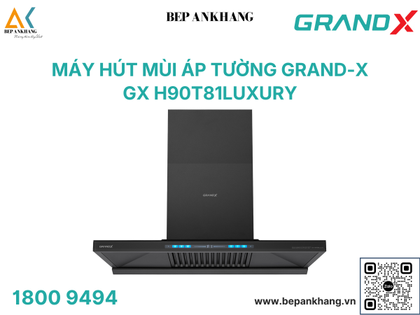 Máy hút mùi áp tường GrandX GX H90T81 Luxury - Công suất hút 1150m³/h